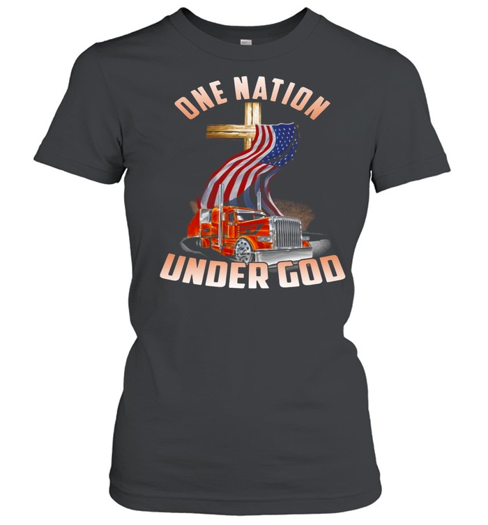 American Flag Jesus Trucker One Nation Under God shirt Classic Women's T-shirt