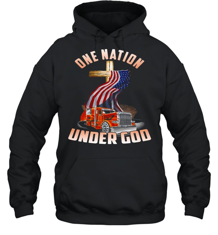 American Flag Jesus Trucker One Nation Under God shirt Unisex Hoodie
