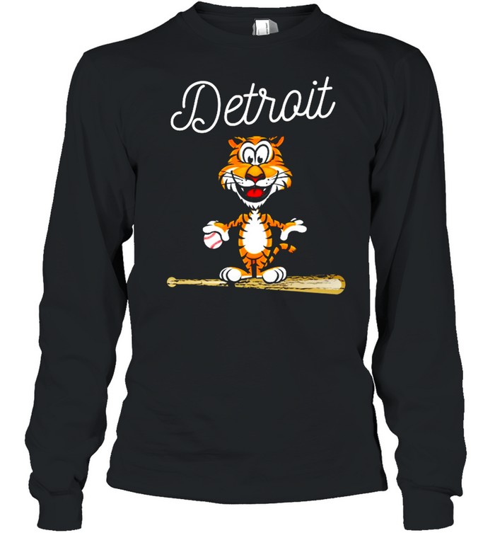 Baseball distressed tiger mascot shirt Long Sleeved T-shirt