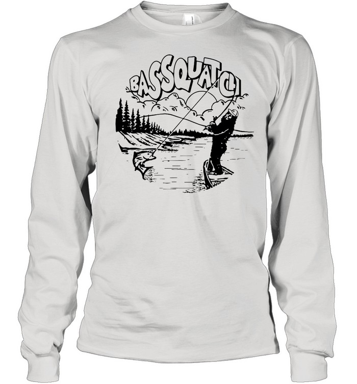 Bassquatch Funny Bass Fishing Bigfoot On The Lake shirt Long Sleeved T-shirt