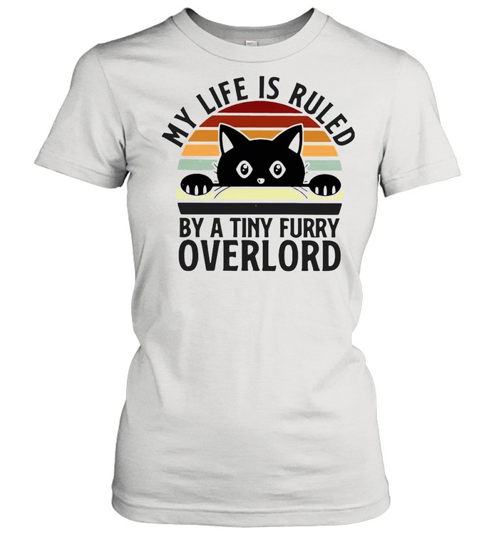 Black Cat My Life Is Ruled By A Tiny Furry Overlord Vintage shirt Classic Women's T-shirt