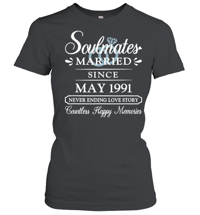 Couple Married Since May 1991 30th Wedding Anniversary shirt Classic Women's T-shirt