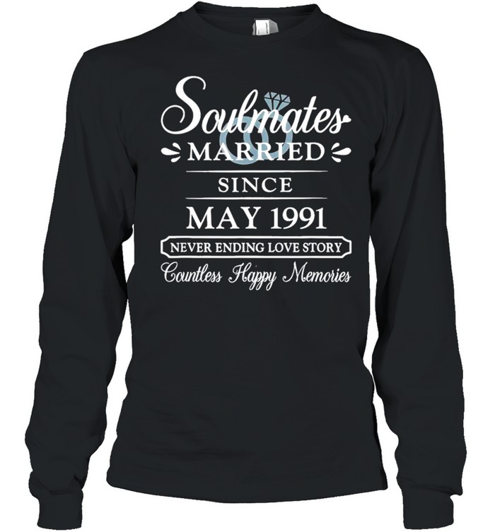 Couple Married Since May 1991 30th Wedding Anniversary shirt Long Sleeved T-shirt