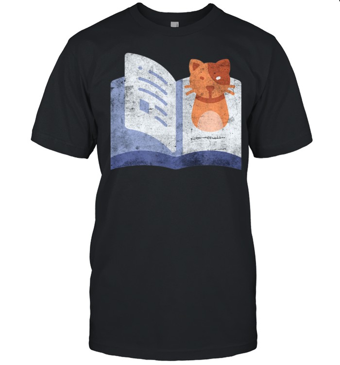 Distressed Book And Cat Reading Introvert shirt