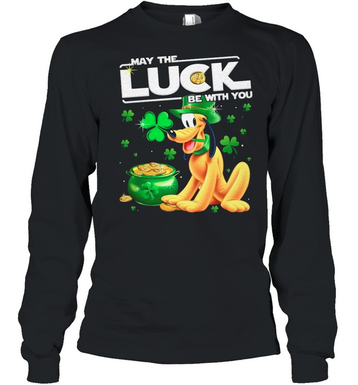 Dog Pluto may the luck be with you St Patricks Day shirt Long Sleeved T-shirt