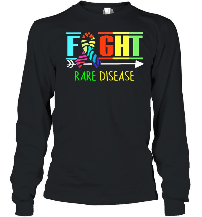 Fight Rare Disease Zebra Ribbon Rare Disease Day 2021 shirt Long Sleeved T-shirt