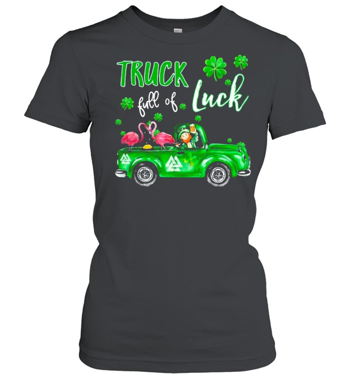 Flamingo And Irish Man Truck Drive Full Of Luck shirt Classic Women's T-shirt