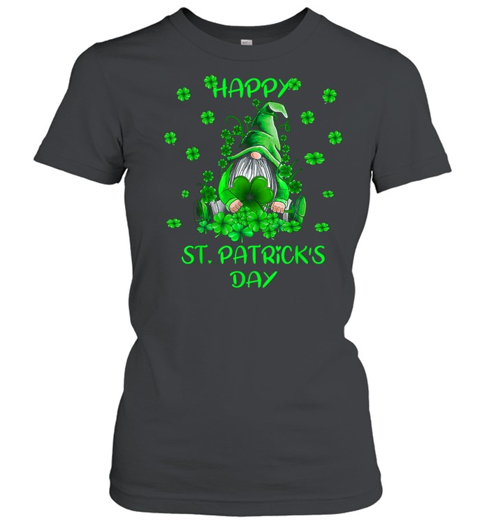 Gnome Happy St Patricks Day tshirt Classic Women's T-shirt