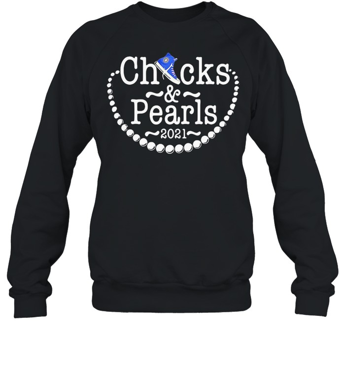 GOOD KAMALA HARRIS CHUCKS AND PEARLS 2021 BLUE CONVERSE shirt Unisex Sweatshirt
