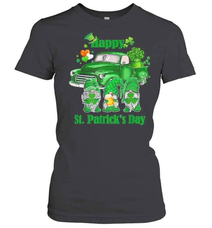 Happy Gnomes Truck St Patrick’s Day  Classic Women's T-shirt