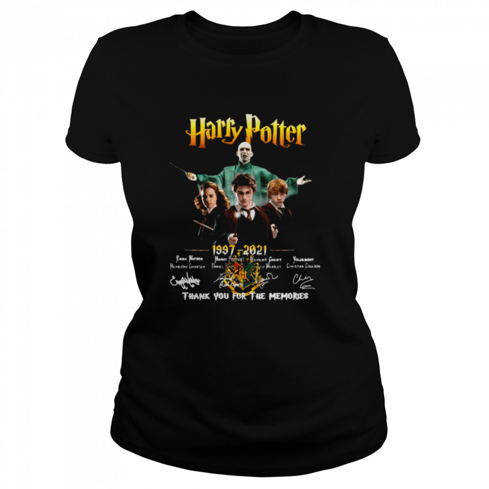 Harry Potter 1997 2021 Signatures Thank You For The Memories shirt Classic Women's T-shirt