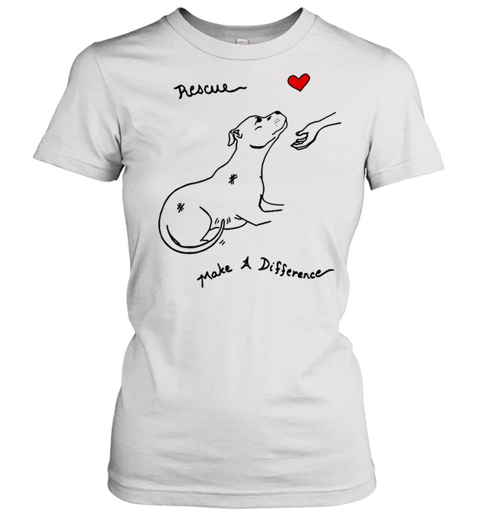 Pitbull Dog Rescue Make A Difference shirt Classic Women's T-shirt