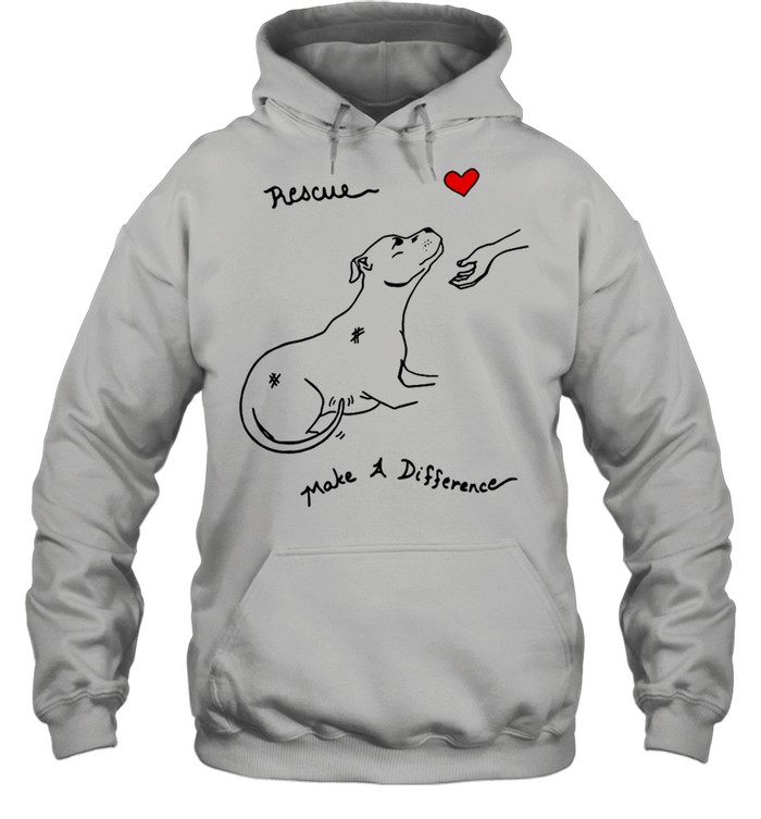 Pitbull Dog Rescue Make A Difference shirt Unisex Hoodie