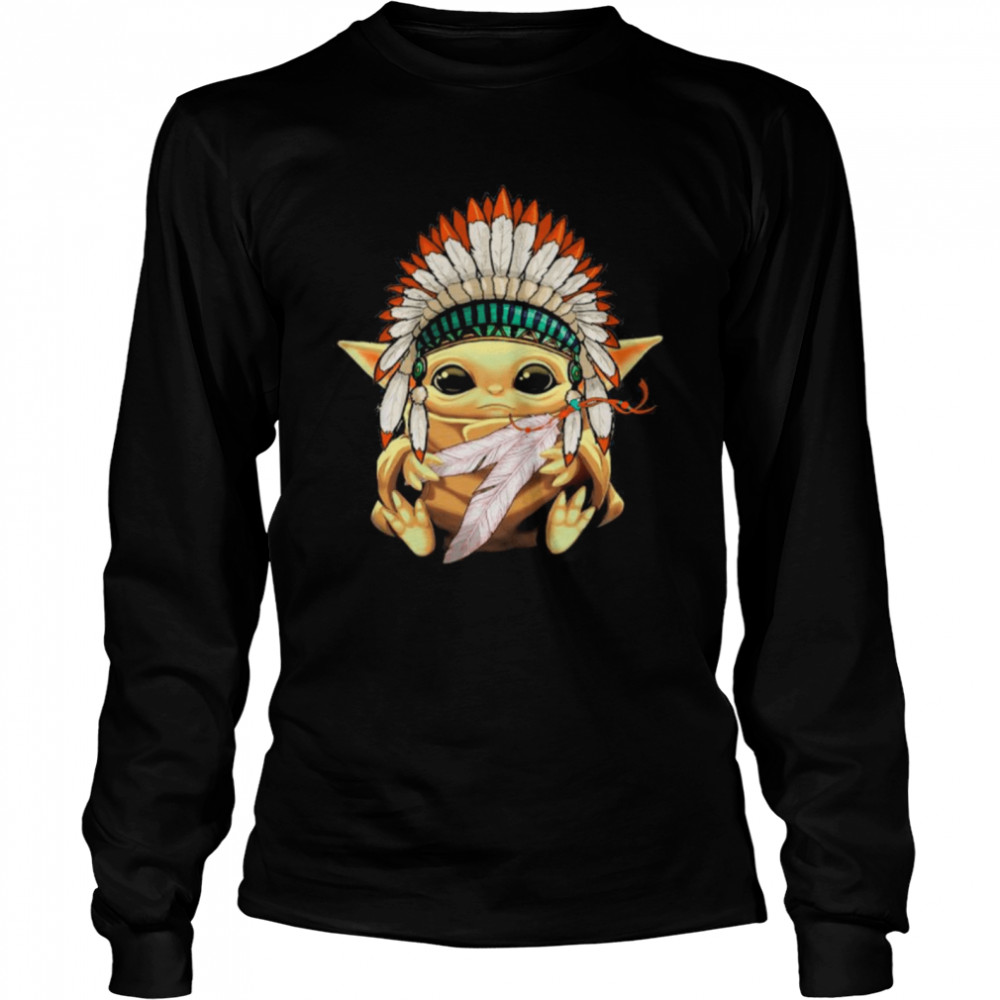 Star Wars Yoda Hat Native American Blood shirt Long Sleeved T-shirt