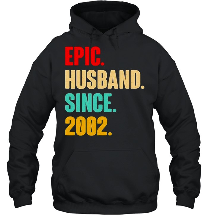 19Th Wedding Anniversary Him Epic Husband Since 2002  Unisex Hoodie