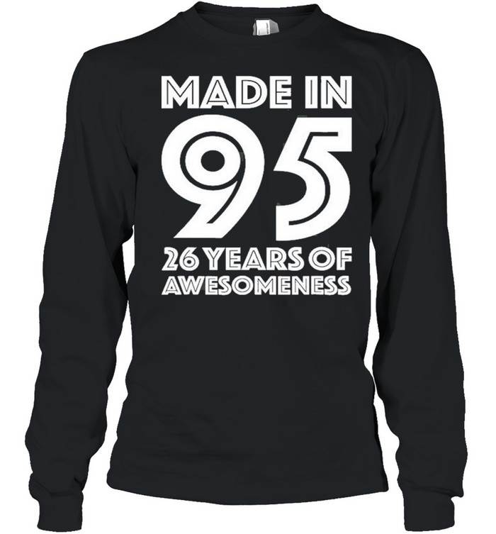 26Th Birthday For Him Men Age 26 Years Old Son 1995  Long Sleeved T-shirt