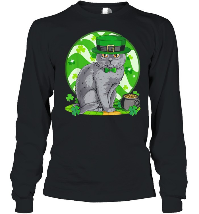 Awesome Chartreux Cat Leprechaun St. Patricks Day  Long Sleeved T-shirt