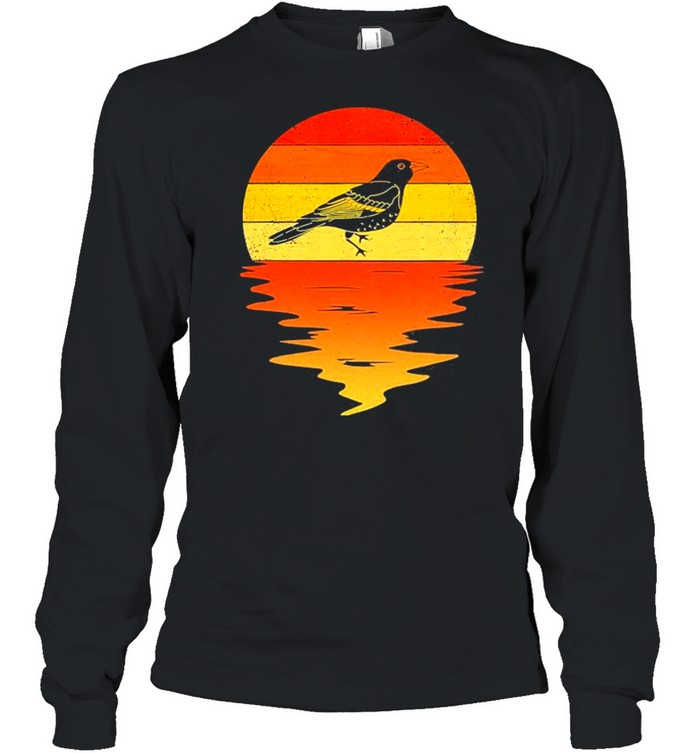 Baltimore Oriole Retro Sunset Vintage  Long Sleeved T-shirt