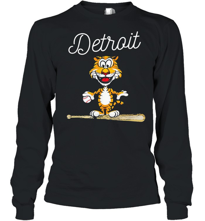 Baseball Distressed 1 Tiger Mascot  Long Sleeved T-shirt