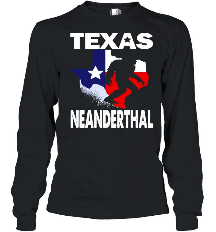 Bigfoot Texas Neanderthal Flag T-shirt Long Sleeved T-shirt