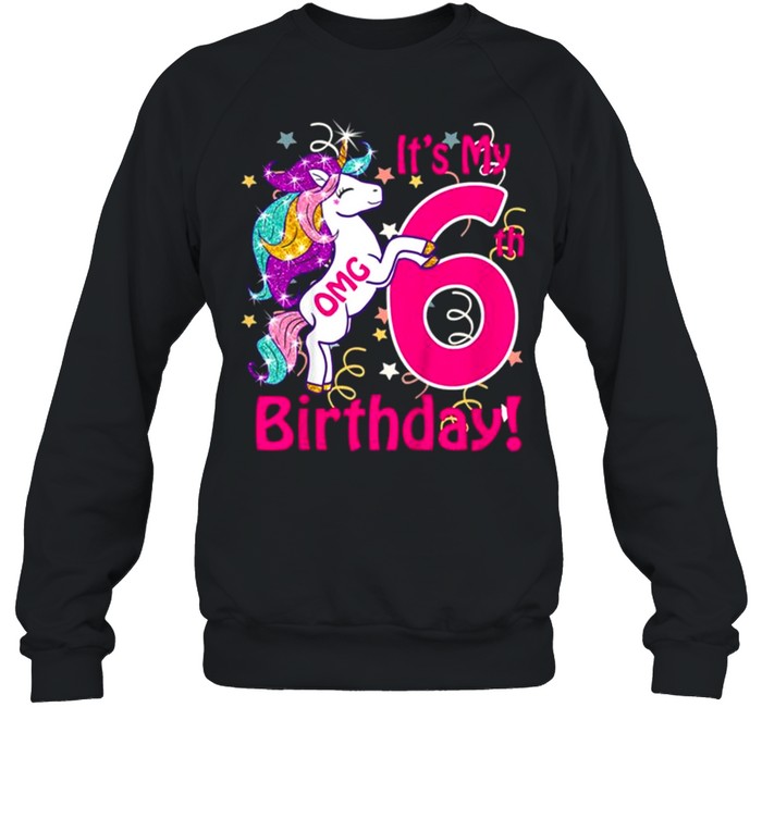 Kids Omg It’s My 9th Birthday Girls Unicorn Outfit Tee  Unisex Sweatshirt