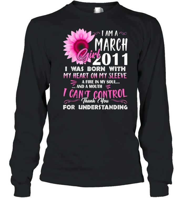 March Girl 2011 10th Birthday Gift 10 Years Old Tee  Long Sleeved T-shirt
