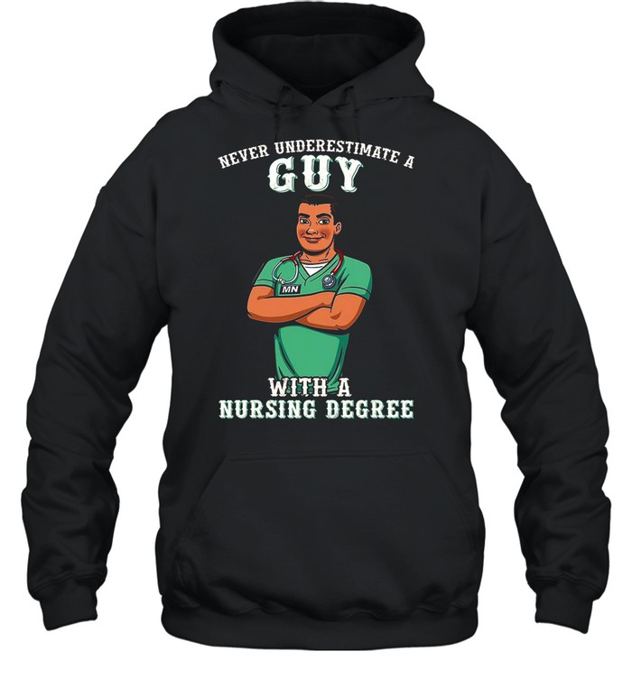 Never Underestimate A Guy With A Nursing Degree shirt Unisex Hoodie