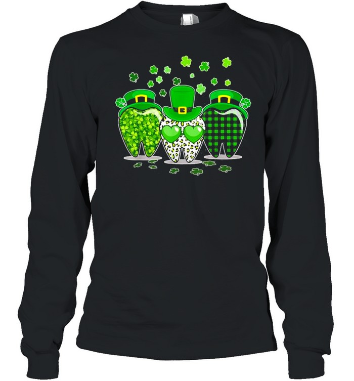 Plaid Tooth Dental Assistant St Patrick’s Day shirt Long Sleeved T-shirt