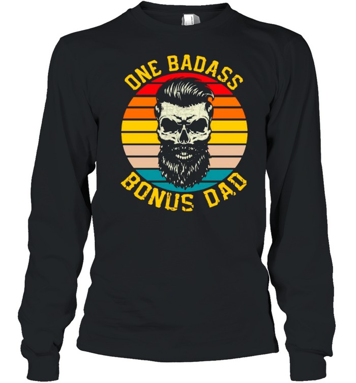 Retro Vintage One Badass Bonus Dad shirt Long Sleeved T-shirt