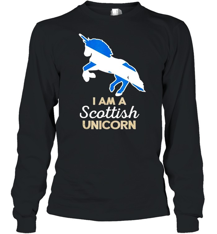 Scotland Flag Scottish Unicorn Casual  Long Sleeved T-shirt