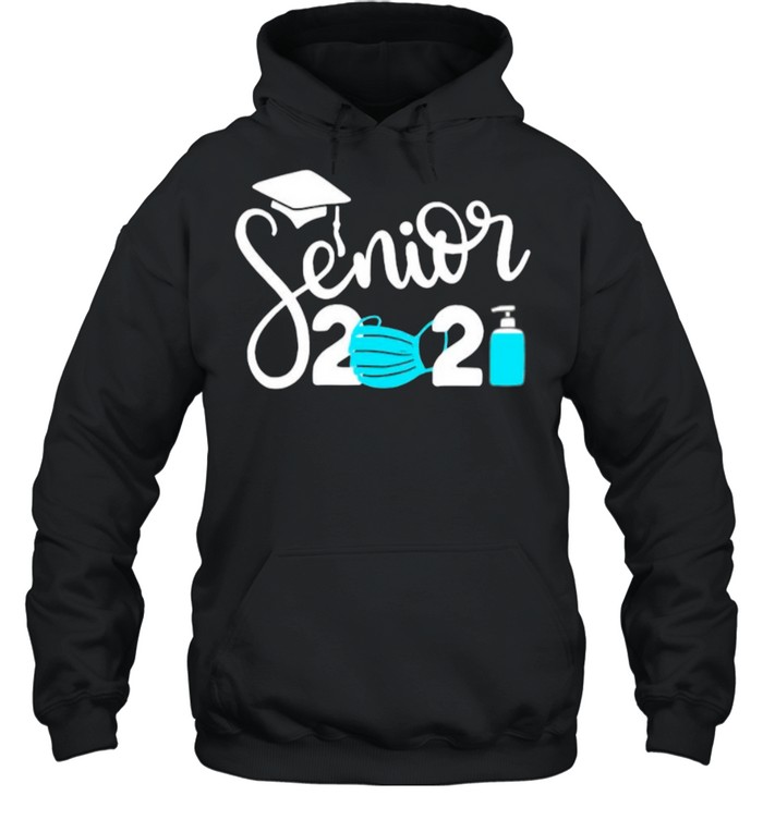 Senior 2021 Face Mask With Covid 19 shirt Unisex Hoodie