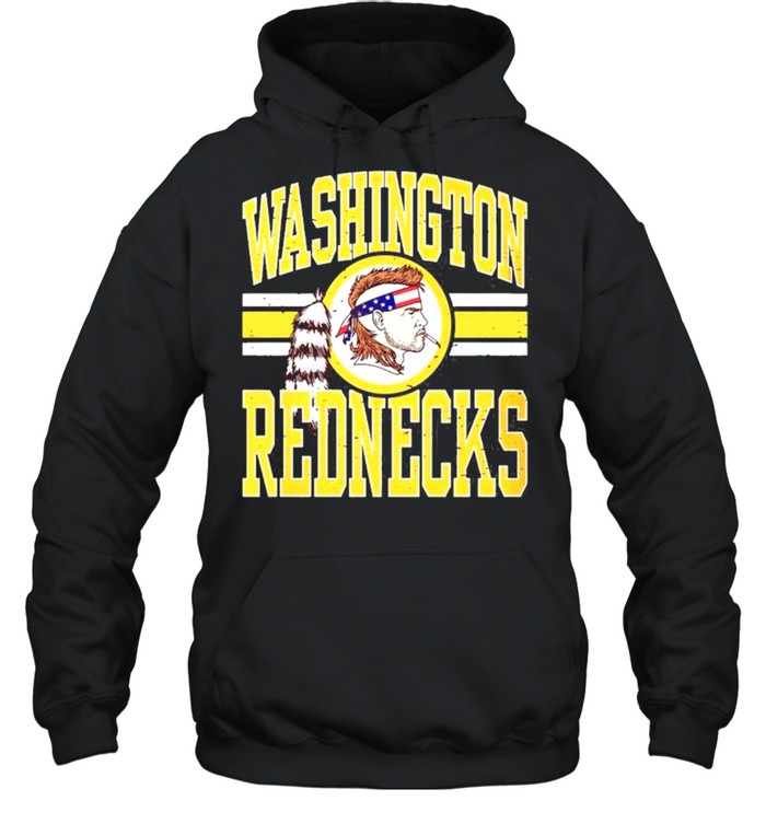 Washington Rednecks Football Caucasian Smoking Wearing American Flag Headband Feathers Stripes shirt Unisex Hoodie