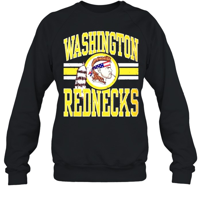 Washington Rednecks Football Caucasian Smoking Wearing American Flag Headband Feathers Stripes shirt Unisex Sweatshirt