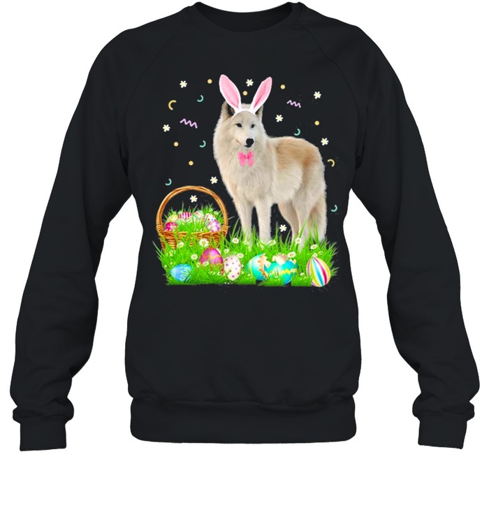 Wolf Easter Day Bunny Eggs Easter Costume shirt Unisex Sweatshirt
