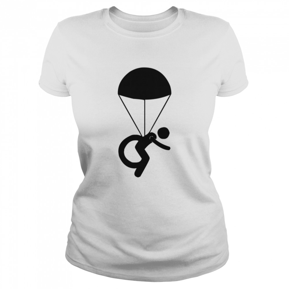 Disabled Skydiver Parachute Wheelchair Symbol  Classic Women's T-shirt