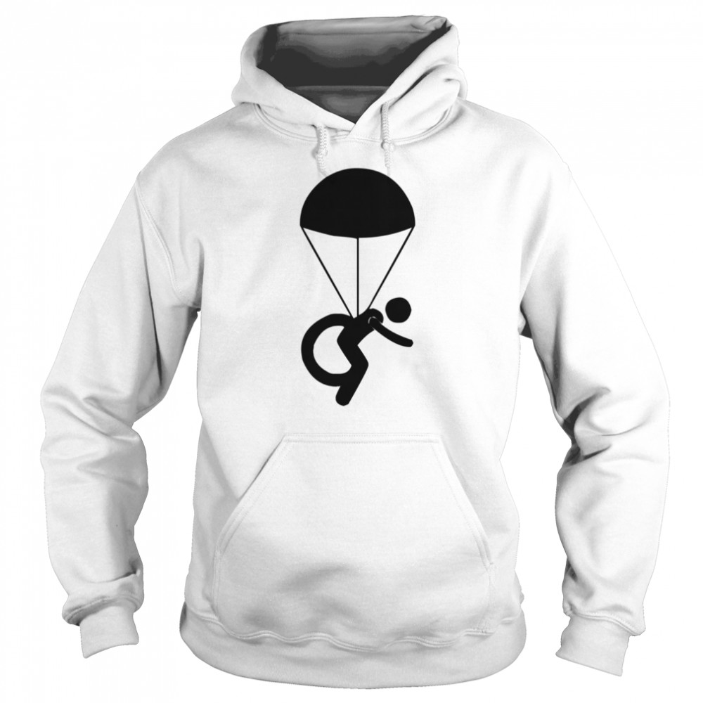 Disabled Skydiver Parachute Wheelchair Symbol  Unisex Hoodie
