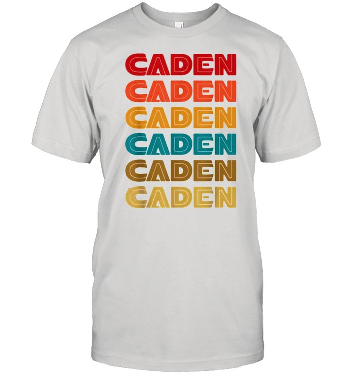 Caden Name, Retro Given Name Colorful Inline Font Shirt