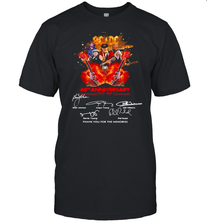 AC DC 48th anniversary 1973 2021 thank you for the memories signature shirt