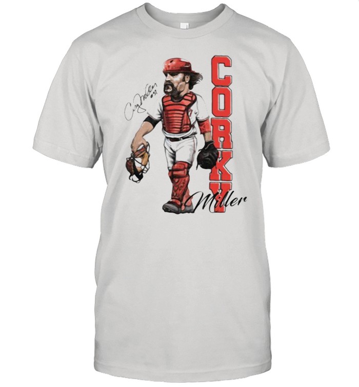 Corky miller signature player baseball shirt