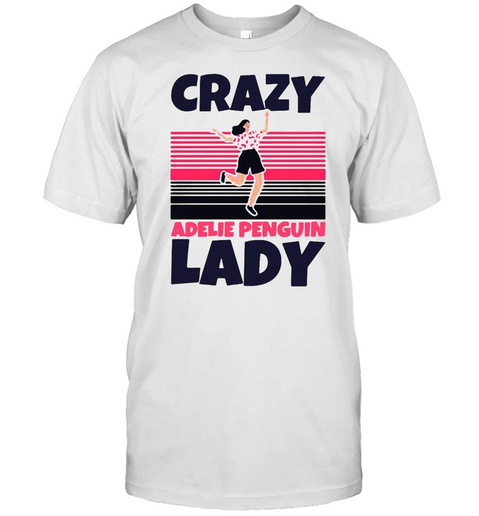 Crazy Adelie Penguin Lady Vintage Retro T-shirt