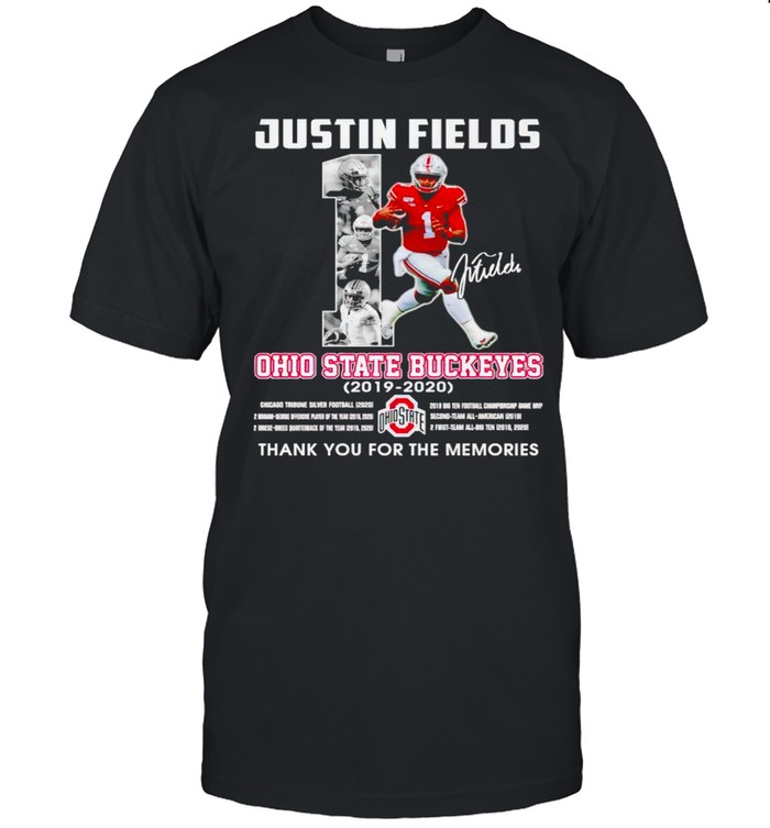 Justin Fields #1 Ohio State Buckeyes 2019 2020 thank you for the memories shirt
