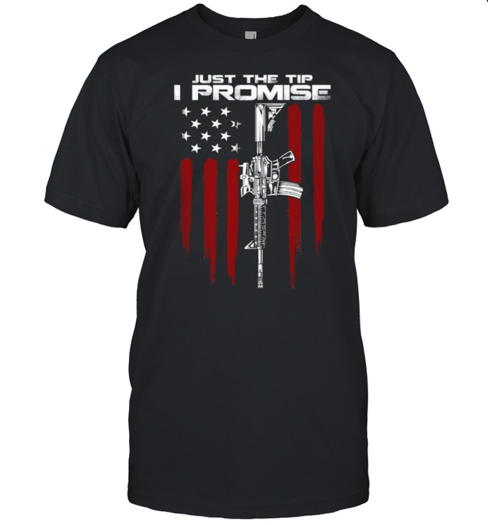 Just The Tip I Promise Gun Rights AR-15 Owner Gun American Flag T-Shirt