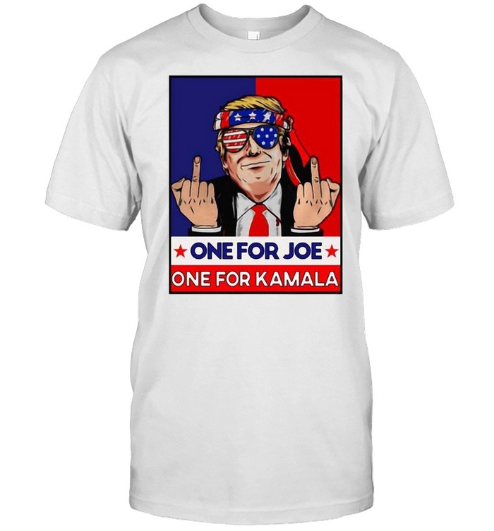 Donald Trump Middle Fingers One For Joe One For Kamala Shirt