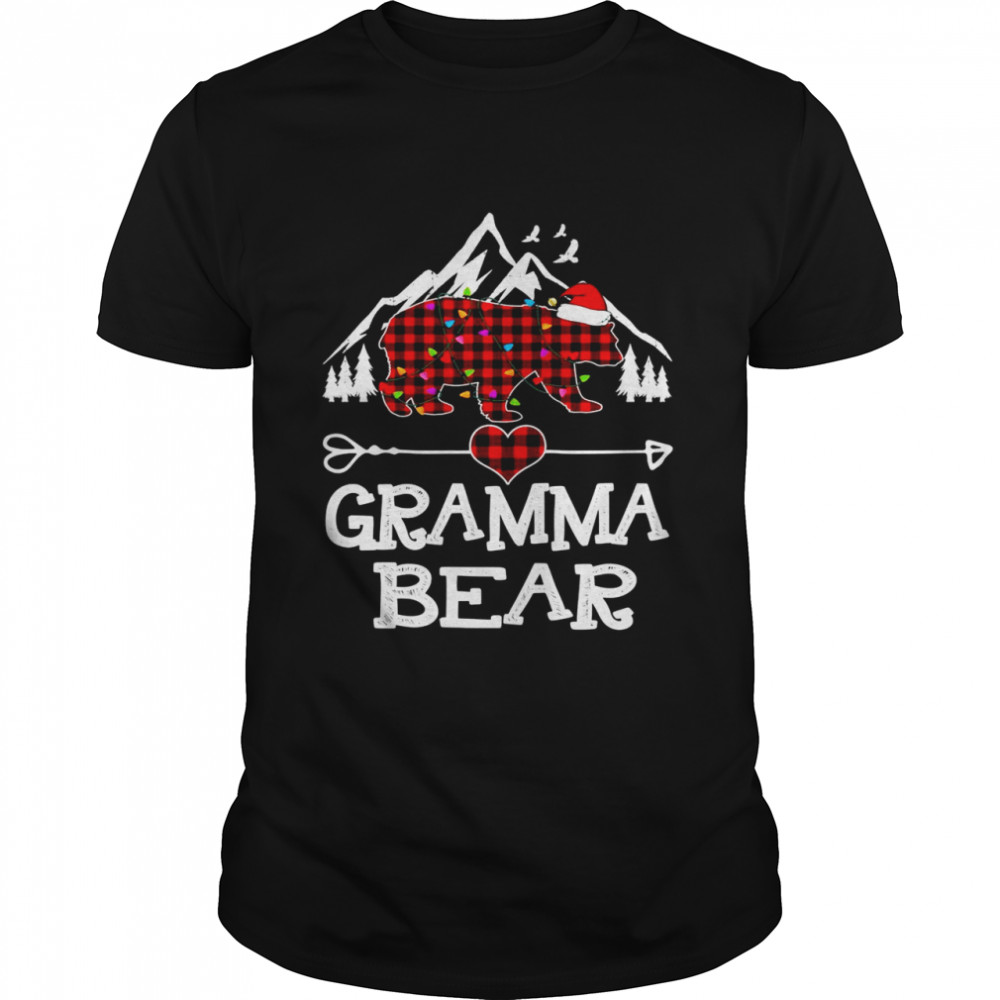 Gramma Bear Christmas Pajama Red Plaid Buffalo Family Shirt