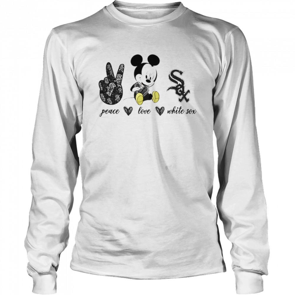 Mickey Mouse Peace Love Chicago White Sox Shirt, Tshirt, Hoodie