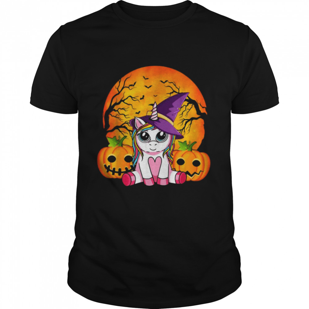 Witch Unicorn And Pumpkin Halloween Shirt