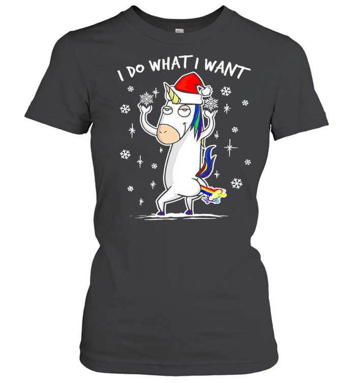 Unicorn I Do What I Want Christmas Sweater  Classic Women's T-shirt