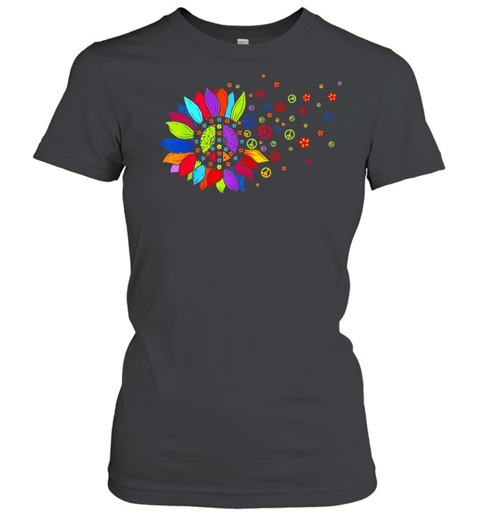Hippie Soul Peace Sign Costume Daisy Flowers  Classic Women's T-shirt