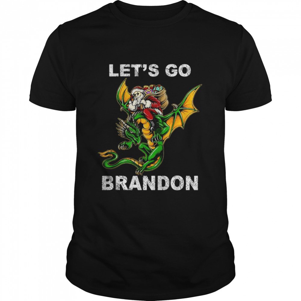 Santa Riding Dragon Let’s Go Brandon Christmas shirt