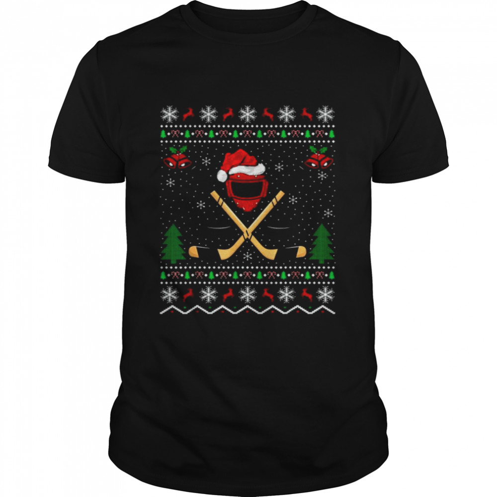 Ice Hockey Player Xmas Gift Ugly Ice Hockey Christmas shirt